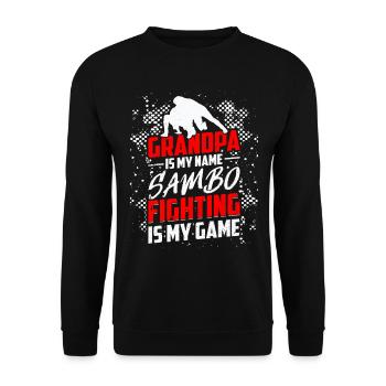 Grand-père est mon nom Sambo : le combat est mon jeu - - Sweat-shirt Unisexe - noir - Devant - Alina (178cm) & Michal (187cm)
