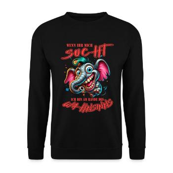 Wenn ihr mich sucht, ich bin am Rande des Wahnsinn - Unisex Pullover - Schwarz - Vorne - Alina (178cm) & Michal (187cm)