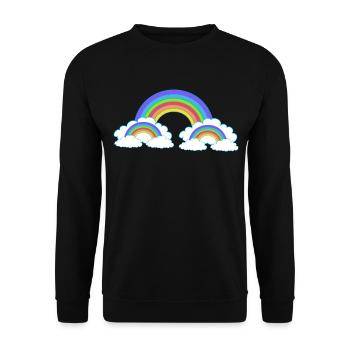 Rainbow Colorful Colorful Heavenly Kids - Unisex Sweatshirt - black - Front - Alina (178cm) & Michal (187cm)