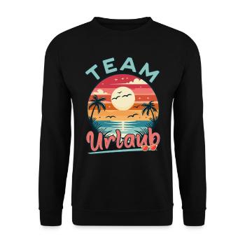 Urlaub Strand Strandurlaub Palmen Familie Sommer - Unisex Pullover - Schwarz - Vorne - Alina (178cm) & Michal (187cm)