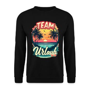 Urlaub Strand Strandurlaub Palmen Familie Sommer - Unisex Pullover - Schwarz - Vorne - Alina (178cm) & Michal (187cm)