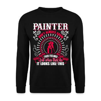 Painter Awesome Painter - Unisex Sweatshirt - black - Front - Alina (178cm) & Michal (187cm)