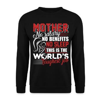 Mother's Day Mom Is World s Toughest Job - Unisex Sweatshirt - black - Front - Alina (178cm) & Michal (187cm)