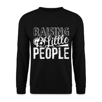Mother's Day Mom Raising Little People - Unisex Sweatshirt - black - Front - Alina (178cm) & Michal (187cm)