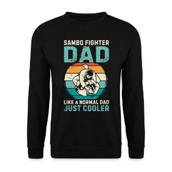 Daddy Sambo fighter Dad like a normal Dad just - Unisex Pullover - Schwarz - Vorne - Alina (178cm) & Michal (187cm)