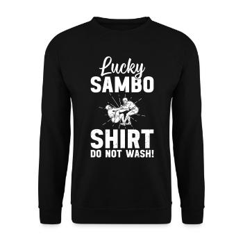 Chemise Lucky Sambo Ne lavez pas ! - Sambo drôle - Sweat-shirt Unisexe - noir - Devant - Alina (178cm) & Michal (187cm)