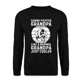 Sambo fighter Grandpa like a normal Grandpa just - Unisex Pullover - Schwarz - Vorne - Alina (178cm) & Michal (187cm)