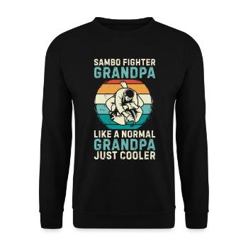 Sambo fighter Grandpa like a normal Grandpa just - Unisex Pullover - Schwarz - Vorne - Alina (178cm) & Michal (187cm)