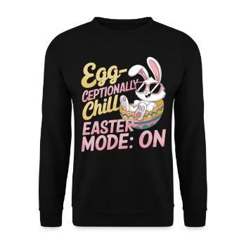 Relaxed Easter Bunny – Funny Easter Gift - Unisex Sweatshirt - black - Front - Alina (178cm) & Michal (187cm)