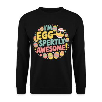 I’m Egg-wise Great – Cadeau de Pâques - Sweat-shirt Unisexe - noir - Devant - Alina (178cm) & Michal (187cm)