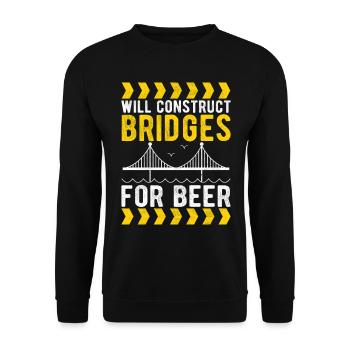 Ingénieur des ponts Construction de ponts - Sweat-shirt Unisexe - noir - Devant - Alina (178cm) & Michal (187cm)