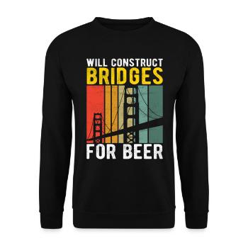Ingénieur des ponts Construction de ponts - Sweat-shirt Unisexe - noir - Devant - Alina (178cm) & Michal (187cm)