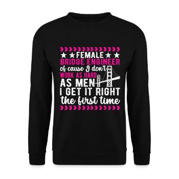 Ingénieur des ponts Construction de ponts - Sweat-shirt Unisexe - noir - Devant - Alina (178cm) & Michal (187cm)