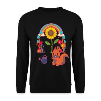 Eichhörnchen Kind Kinder - Unisex Pullover - Schwarz - Vorne - Alina (178cm) & Michal (187cm)