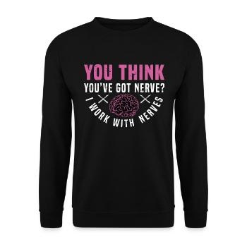 Neurosurgeon You Think You've Got Brain Doctor - Unisex Sweatshirt - black - Front - Alina (178cm) & Michal (187cm)