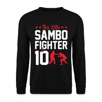 Kids Sambo Fighter - This little Sambo fighter is - Unisex Pullover - Schwarz - Vorne - Alina (178cm) & Michal (187cm)