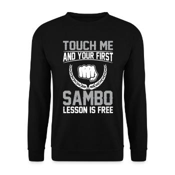 Funny Sambo - Touch me et ta première leçon de Sambo - Sweat-shirt Unisexe - noir - Devant - Alina (178cm) & Michal (187cm)