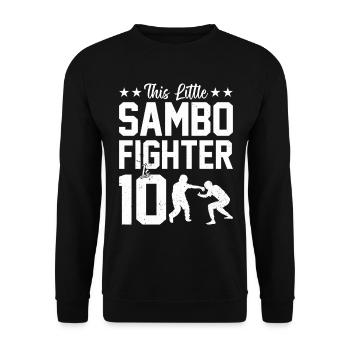 This little Sambo fighter is 10 - Kids Sambo - Unisex Pullover - Schwarz - Vorne - Alina (178cm) & Michal (187cm)
