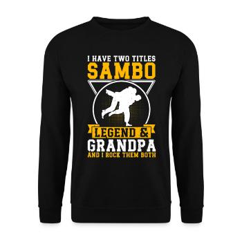 Sambo Grand-père Sambo combattant Lutteur de Sambo - Sweat-shirt Unisexe - noir - Devant - Alina (178cm) & Michal (187cm)