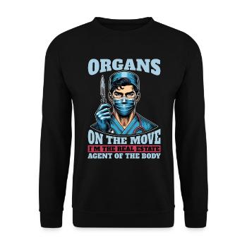 Transplant Surgery Organs On The Move Physician - Unisex Sweatshirt - black - Front - Alina (178cm) & Michal (187cm)