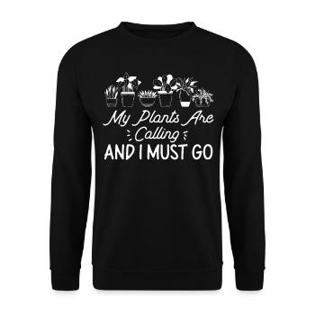 Plant Lover Gardening My Plants - Unisex Pullover - Schwarz - Vorne - Alina (178cm) & Michal (187cm)