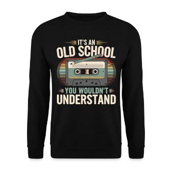 Retro Mixtape – Oldschool Vibes für Nostalgiker - Unisex Pullover - Schwarz - Vorne - Alina (178cm) & Michal (187cm)