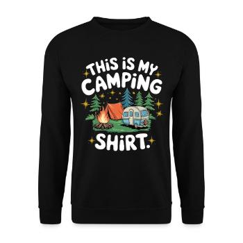 C’est ma chemise de camping - Sweat-shirt Unisexe - noir - Devant - Alina (178cm) & Michal (187cm)