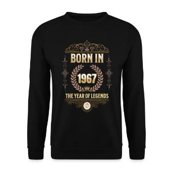 Born in 1967 – The Year of Legends Gift Idea - Unisex Sweatshirt - black - Front - Alina (178cm) & Michal (187cm)