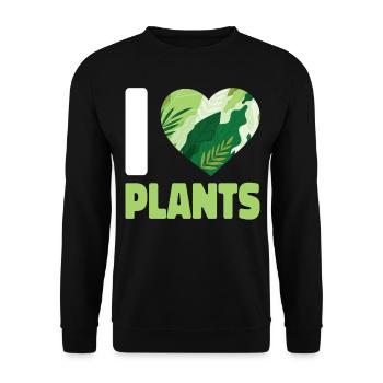Plant Lover Gardening Heart I Love - Unisex Pullover - Schwarz - Vorne - Alina (178cm) & Michal (187cm)