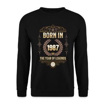 Born in 1987 – The Year of Legends Gift Idea - Unisex Sweatshirt - black - Front - Alina (178cm) & Michal (187cm)
