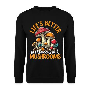 Mushroom Pickers Mushroom Pickers Mushroom Pickers Mushroom Pickers - Unisex Sweatshirt - black - Front - Alina (178cm) & Michal (187cm)
