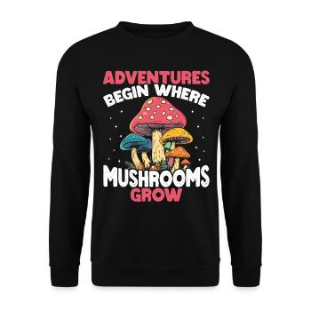Mushroom Pickers Mushroom Pickers Mushroom Pickers Mushroom Pickers - Unisex Sweatshirt - black - Front - Alina (178cm) & Michal (187cm)