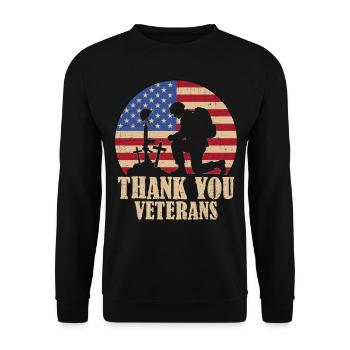 Merci aux anciens combattants - Sweat-shirt Unisexe - noir - Devant - Alina (178cm) & Michal (187cm)