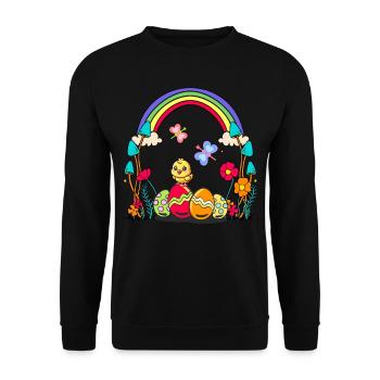 Poussin de Pâques Enfants Oeufs de Pâques Enfant - Sweat-shirt Unisexe - noir - Devant - Alina (178cm) & Michal (187cm)