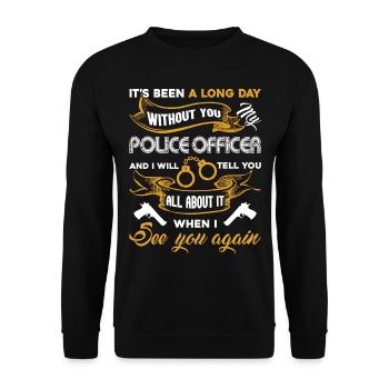 Funny Police Officer Tee - Unisex Sweatshirt - black - Front - Alina (178cm) & Michal (187cm)