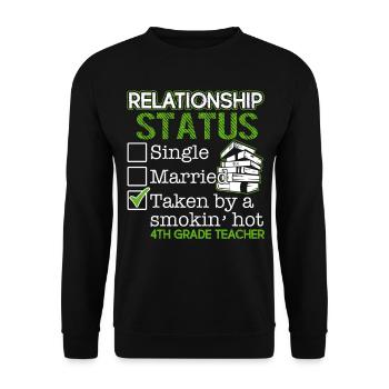 4th Grade Teacher Relationship Status - Unisex Sweatshirt - black - Front - Alina (178cm) & Michal (187cm)