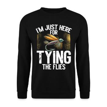 Fly Tying Fly Tying Fly Fishing Fly Fishing - Unisex Sweatshirt - black - Front - Alina (178cm) & Michal (187cm)