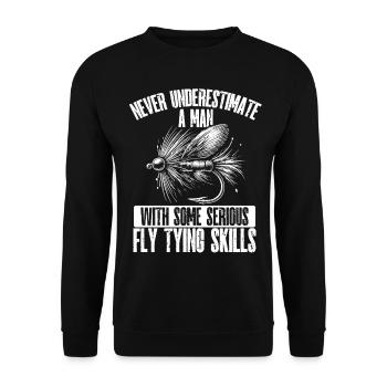 Fly Tying Fly Tying Fly Fishing Fly Fishing - Unisex Sweatshirt - black - Front - Alina (178cm) & Michal (187cm)