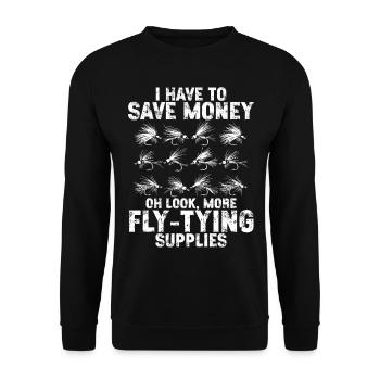 Fly Tying Fly Tying Fly Fishing Fly Fishing - Unisex Sweatshirt - black - Front - Alina (178cm) & Michal (187cm)