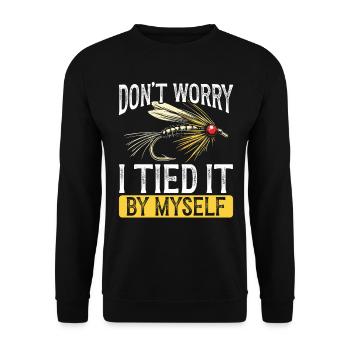 Fly Tying Fly Tying Fly Fishing Fly Fishing - Unisex Sweatshirt - black - Front - Alina (178cm) & Michal (187cm)