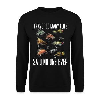 Fly Tying Fly Tying Fly Fishing Fly Fishing - Unisex Sweatshirt - black - Front - Alina (178cm) & Michal (187cm)