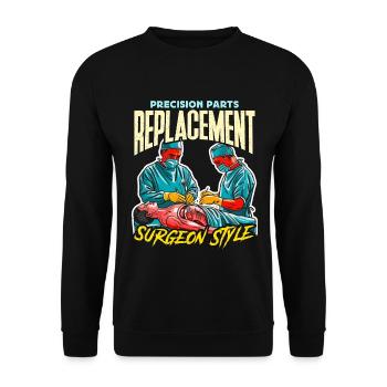 Transplant Surgery Precision Parts Health Worker - Unisex Sweatshirt - black - Front - Alina (178cm) & Michal (187cm)