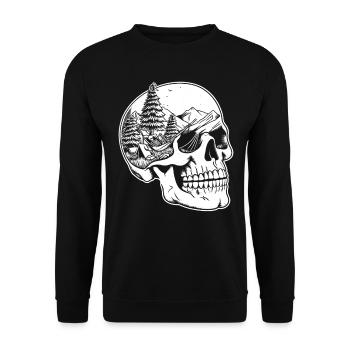 Nature Landscape Outdoor Hiking Mountain Lover - Unisex Sweatshirt - black - Front - Alina (178cm) & Michal (187cm)