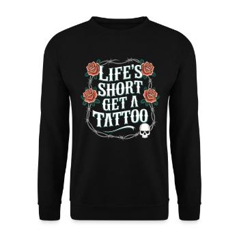 Tattoo Studio Tattoo Artist Tattoo Ideas - Unisex Sweatshirt - black - Front - Alina (178cm) & Michal (187cm)