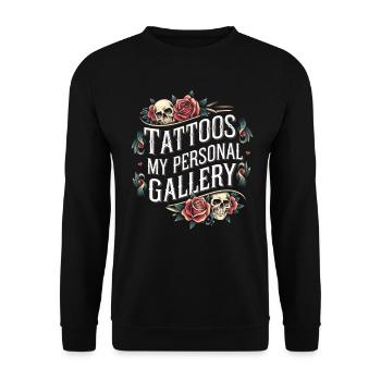 Tattoo Studio Tattoo Artist Tattoo Ideas - Unisex Sweatshirt - black - Front - Alina (178cm) & Michal (187cm)