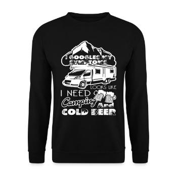 Camping I Need Camping And Cold Beer - Unisex Sweatshirt - black - Front - Alina (178cm) & Michal (187cm)