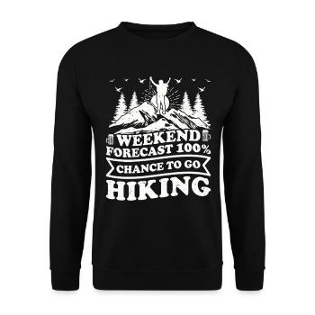 Randonnée amusante - Prévisions pour le week-end 10 % de chances d’y aller - Sweat-shirt Unisexe - noir - Devant - Alina (178cm) & Michal (187cm)