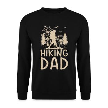 Hiking Dad Hiking Lover Mountain Hiking Dad - Unisex Pullover - Schwarz - Vorne - Alina (178cm) & Michal (187cm)