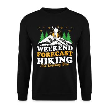 Weekend forecast Hiking and drinking beer - Hiking - Unisex Sweatshirt - black - Front - Alina (178cm) & Michal (187cm)