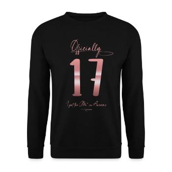 Cadeau officiel de fille d’anniversaire de 17 ans - Sweat-shirt Unisexe - noir - Devant - Alina (178cm) & Michal (187cm)